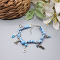 Bracciale bandana celeste 7 nodi con charms- Pezzo unico