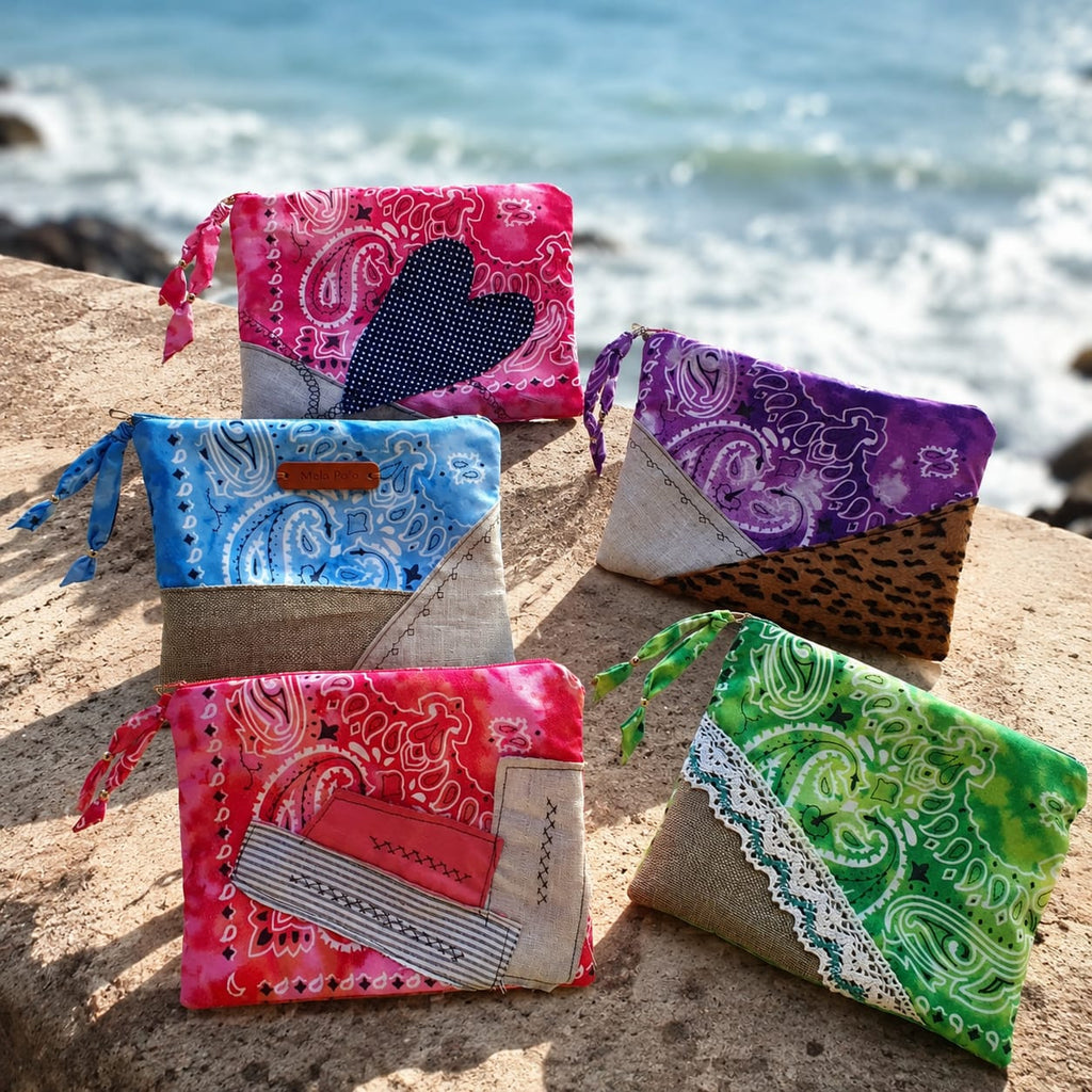 Pochette Bandana verde bottiglia Fantasy - Pezzo unico