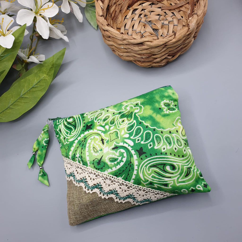 Pochette Bandana verde bottiglia Fantasy - Pezzo unico