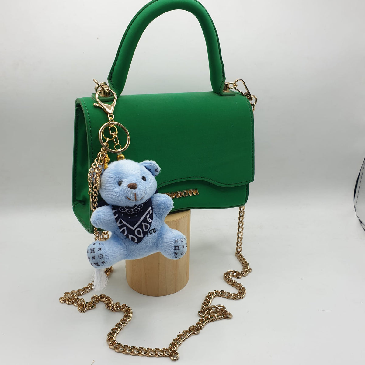 Charm borsa orsetto con bandana blu-pezzo unico