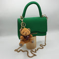 Charm borsa orsetto con bandana bordeaux - pezzo unico