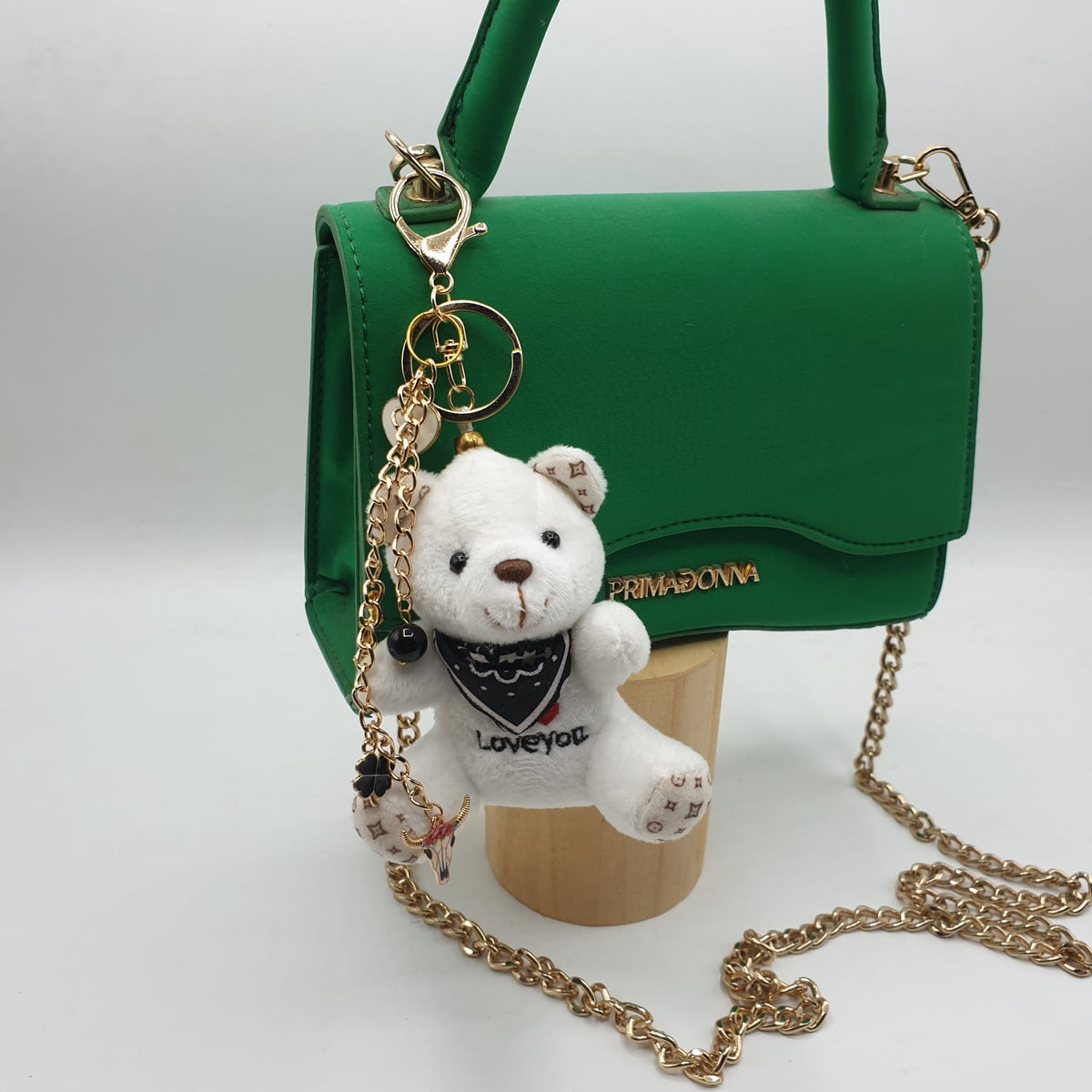 Charm borsa orsetto con bandana nera - pezzo unico