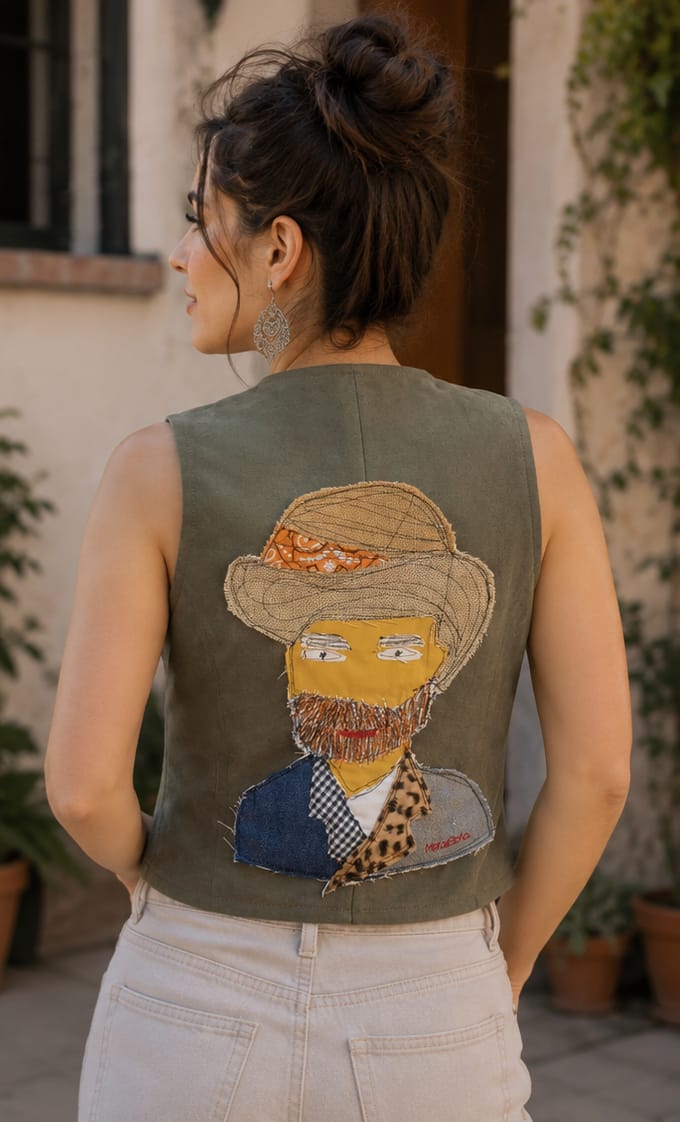 Gilet Camoscio Sintetico – Van Gogh Patchwork