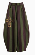 Pantalone a palloncino a righe bicolore