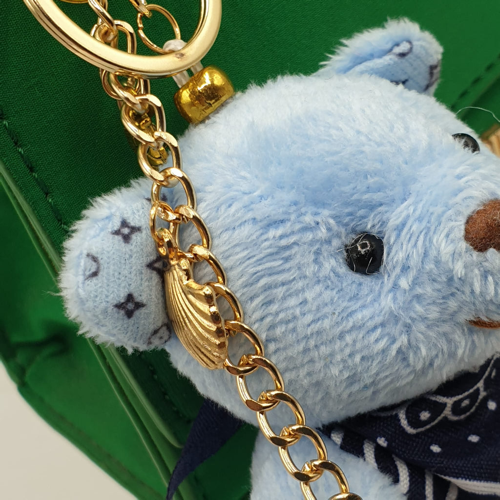Charm borsa orsetto con bandana blu-pezzo unico