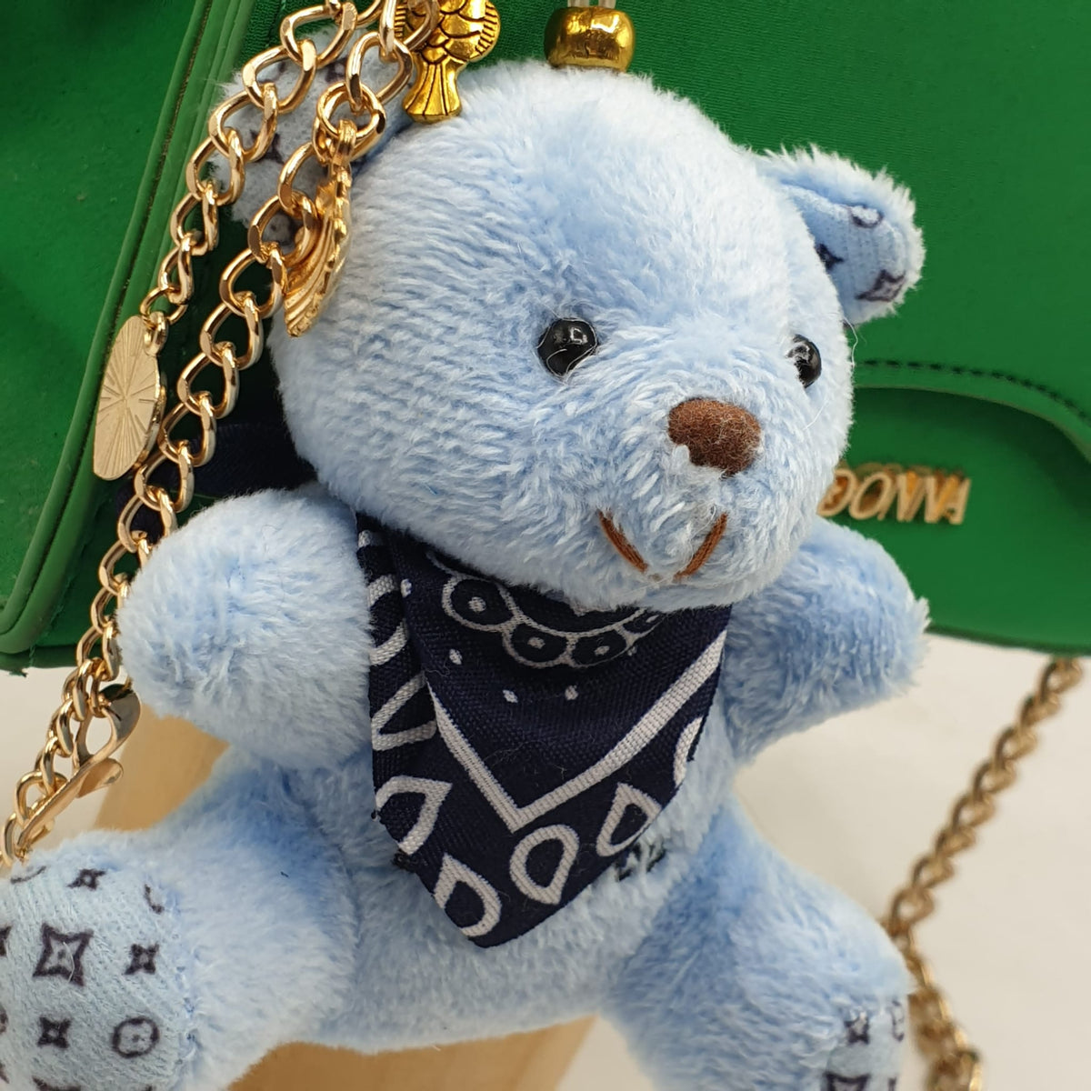 Charm borsa orsetto con bandana blu-pezzo unico