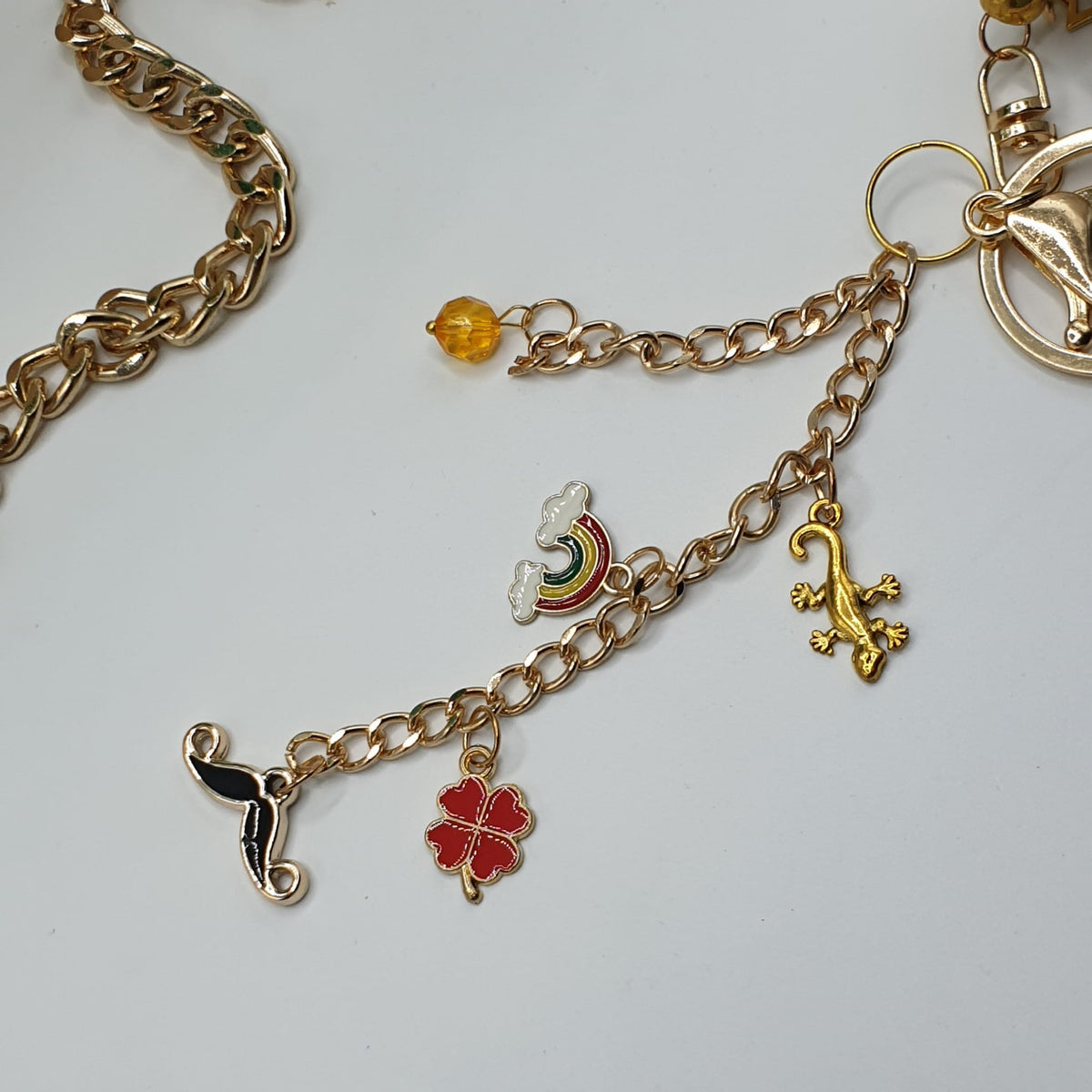 Charm borsa orsetto con bandana nocciola - pezzo unico
