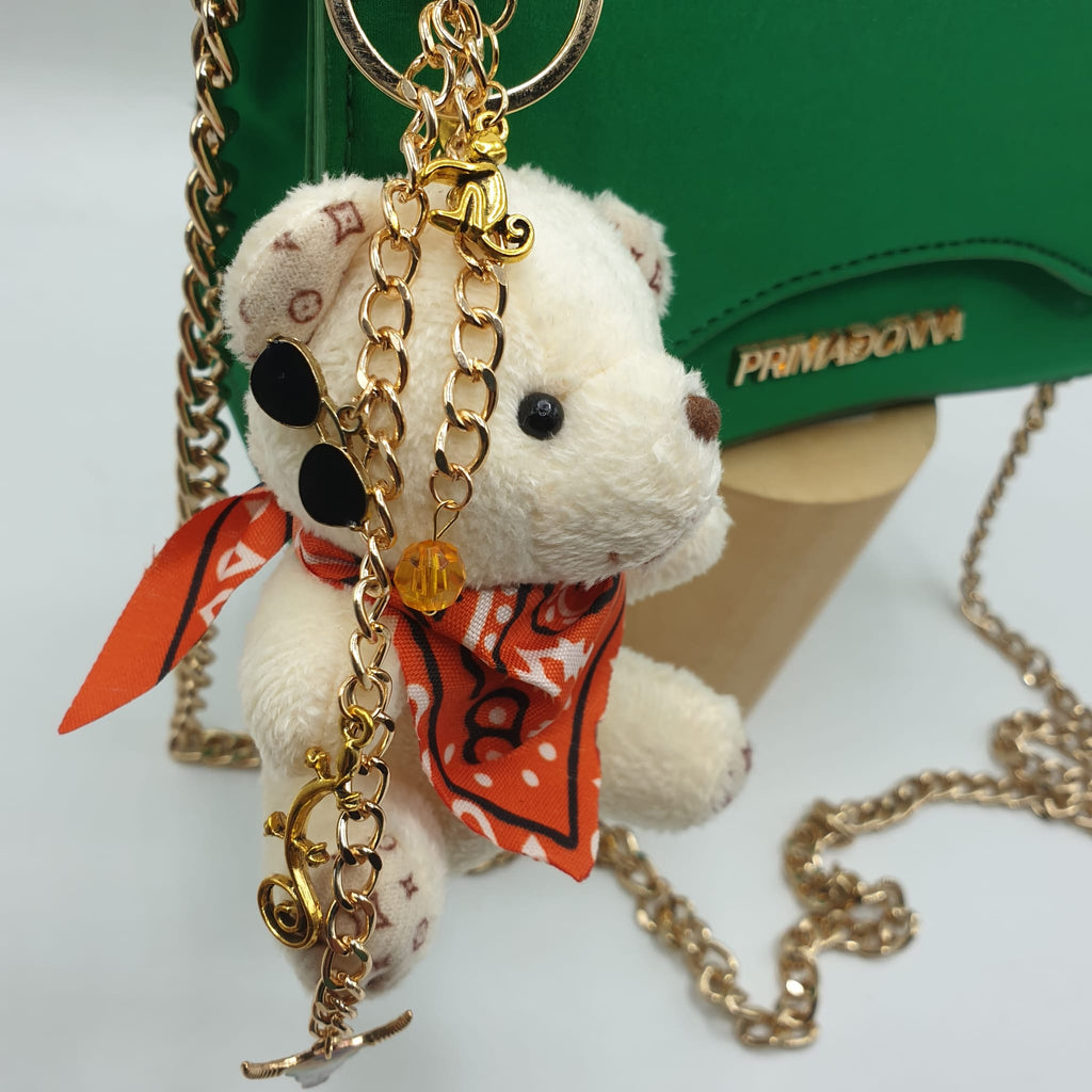 Charm borsa orsetto con bandana arancio - pezzo unico