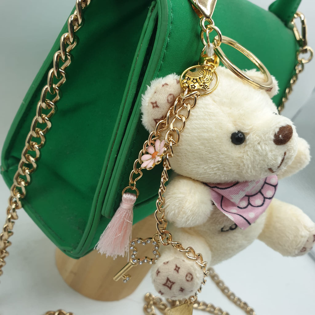Charm borsa orsetto con bandana rosa - pezzo unico