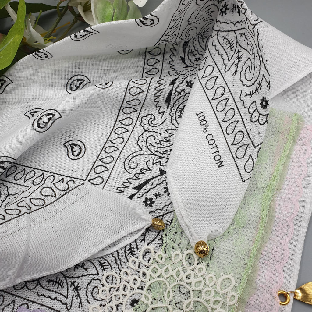 Bandana gioiello bianca 5 charms- Pezzo unico