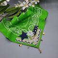 Bandana gioiello verde chiaro 5 charms- Pezzo unico