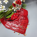 Bandana gioiello rossa 5 charms- Pezzo unico