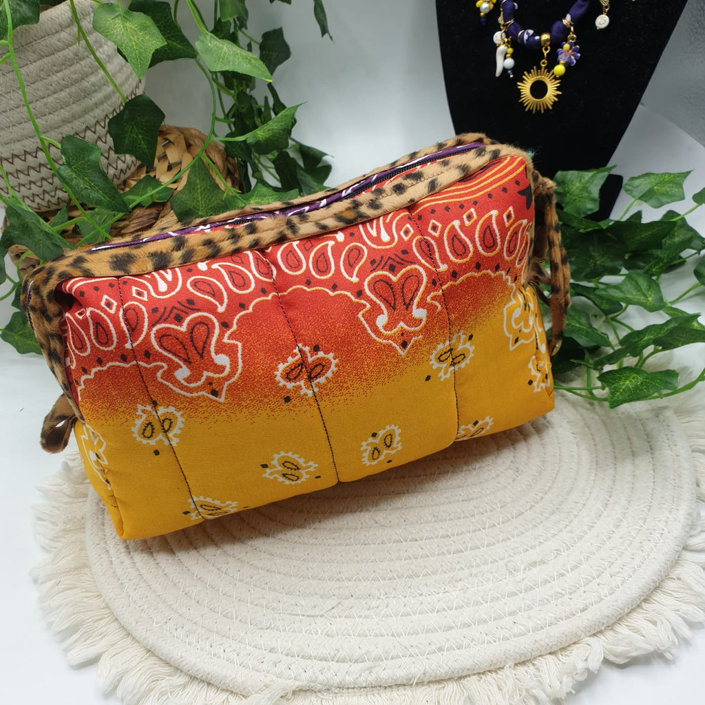 Pochette Bandana trapuntata bicolore Animalier - Pezzo unico