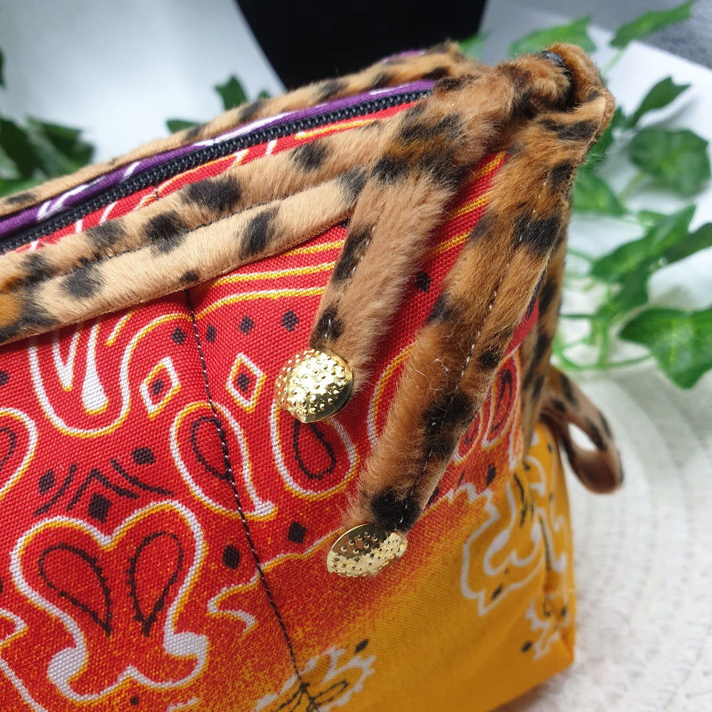 Pochette Bandana trapuntata bicolore Animalier - Pezzo unico
