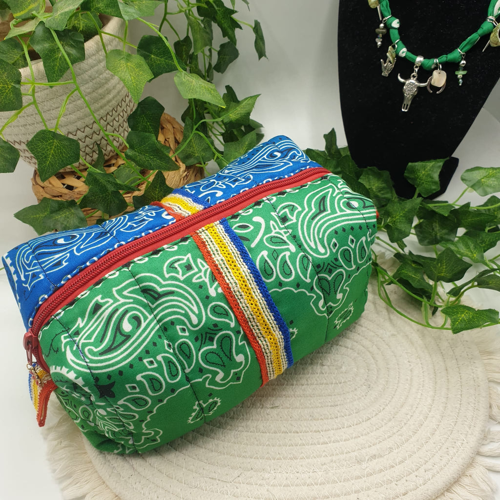 Pochette Bandana trapuntata bicolore Fantasy - Pezzo unico