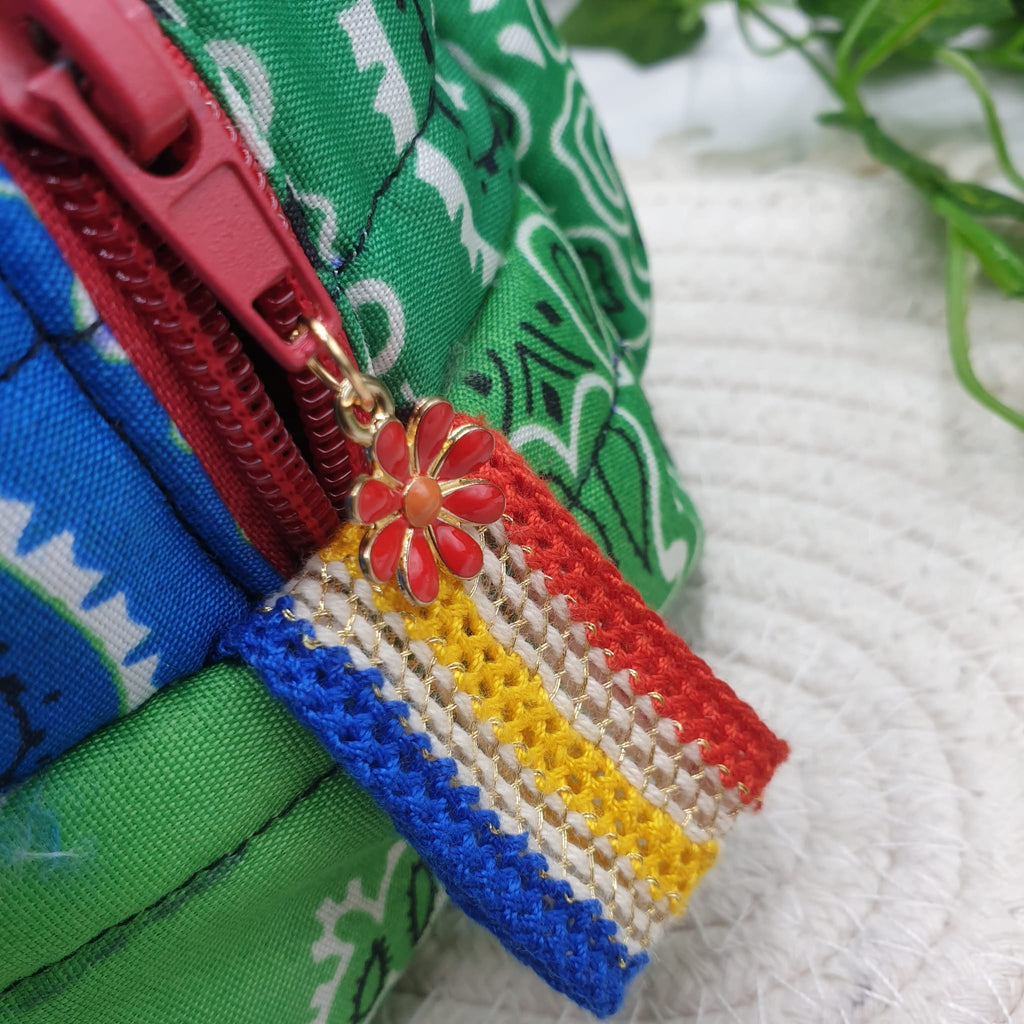 Pochette Bandana trapuntata bicolore Fantasy - Pezzo unico
