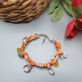 Bracciale bandana arancione 7 nodi con charms- Pezzo unico