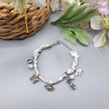 Bracciale bandana bianco 7 nodi con charms- Pezzo unico