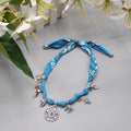 Collana Bandana azzurra con Charms – Pezzo Unico