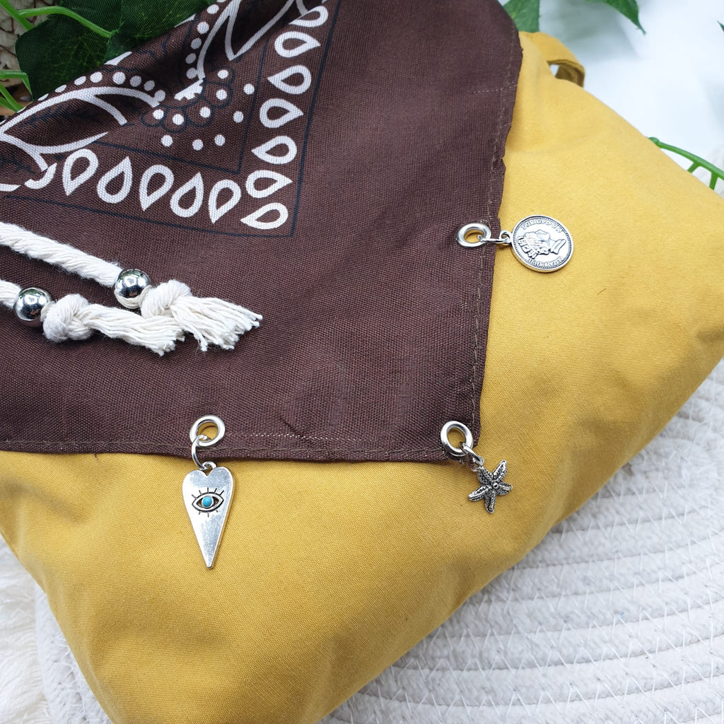 Pochette bandana senape paisley marrone