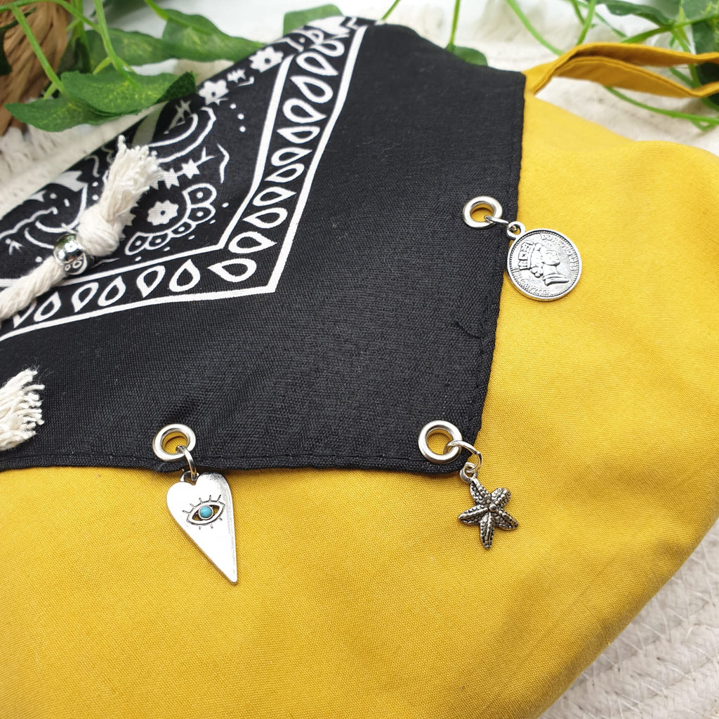 Pochette bandana senape paisley  nero