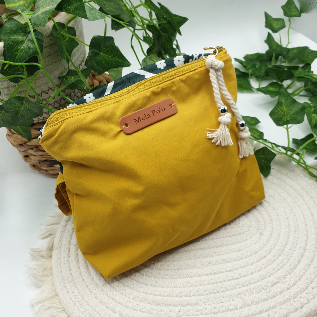Pochette bandana senape paisley verde bosco
