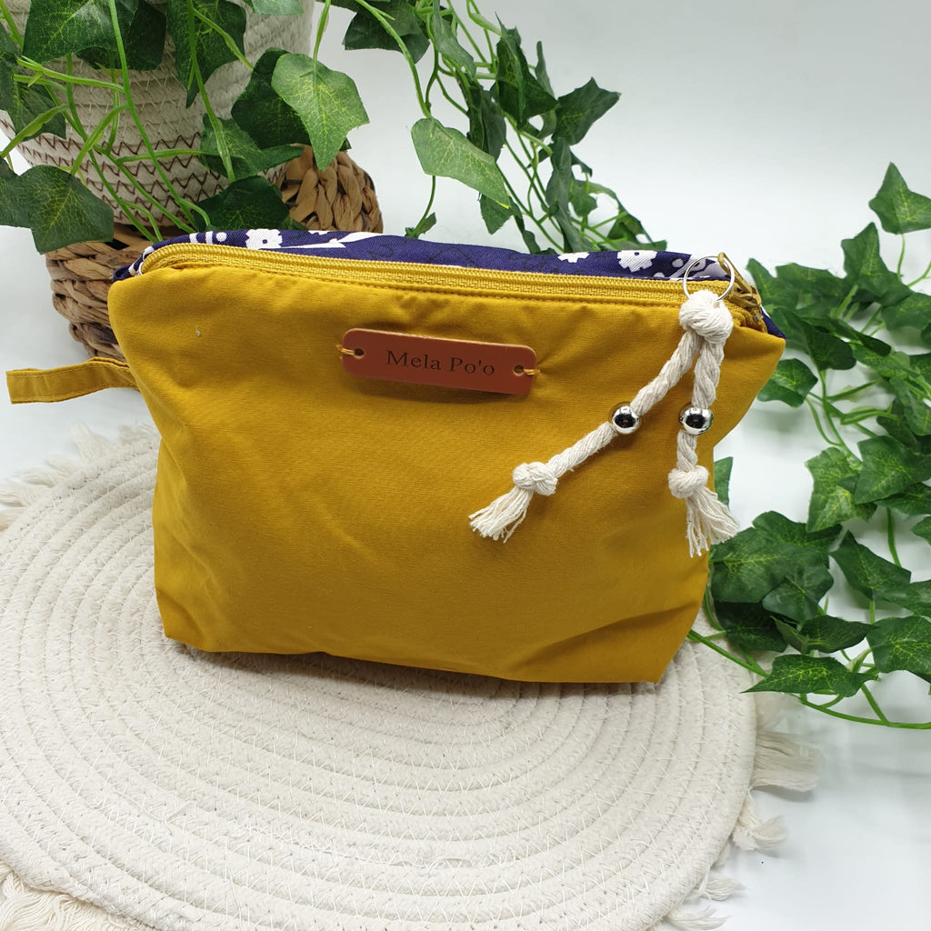 Pochette bandana senape paisley viola