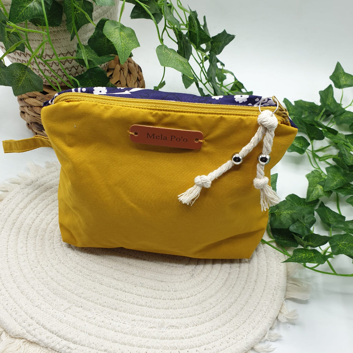 Pochette bandana senape paisley viola