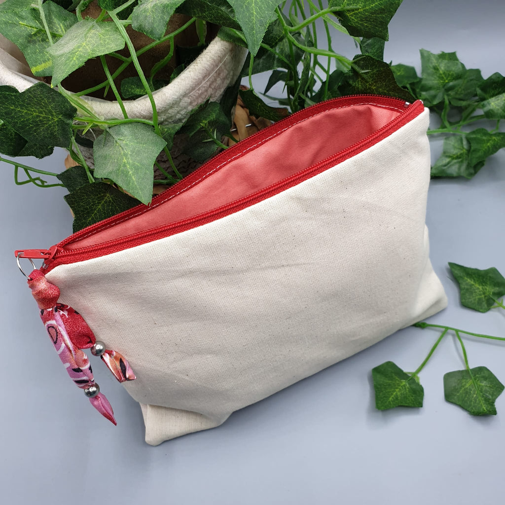 Pochette canvas e Bandana Paisley ciliegia