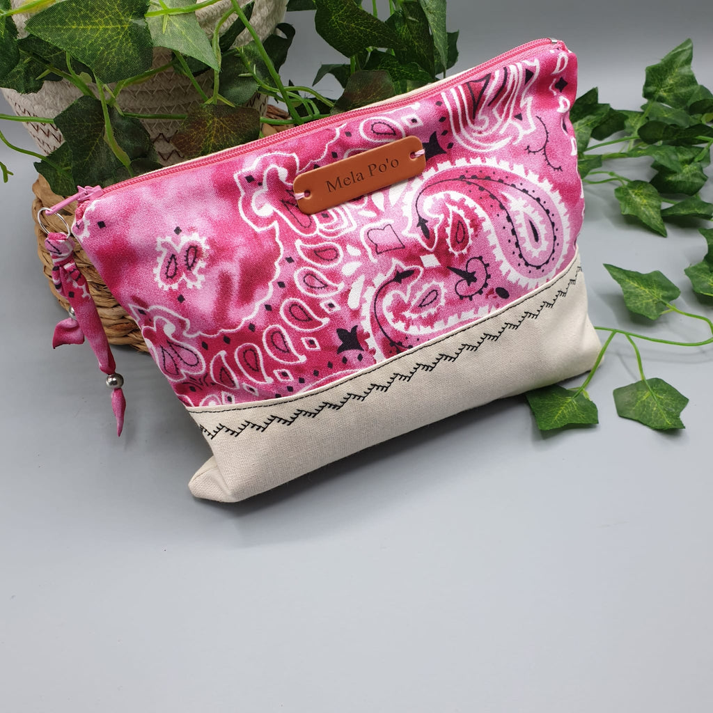 Pochette canvas e Bandana Paisley Magenta