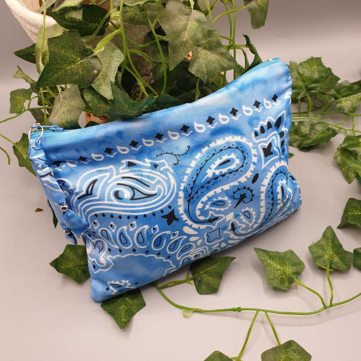 Pochette Denim e Bandana Paisley azzurra