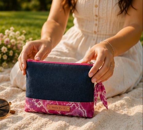 Pochette Denim e Bandana Paisley ciliegia