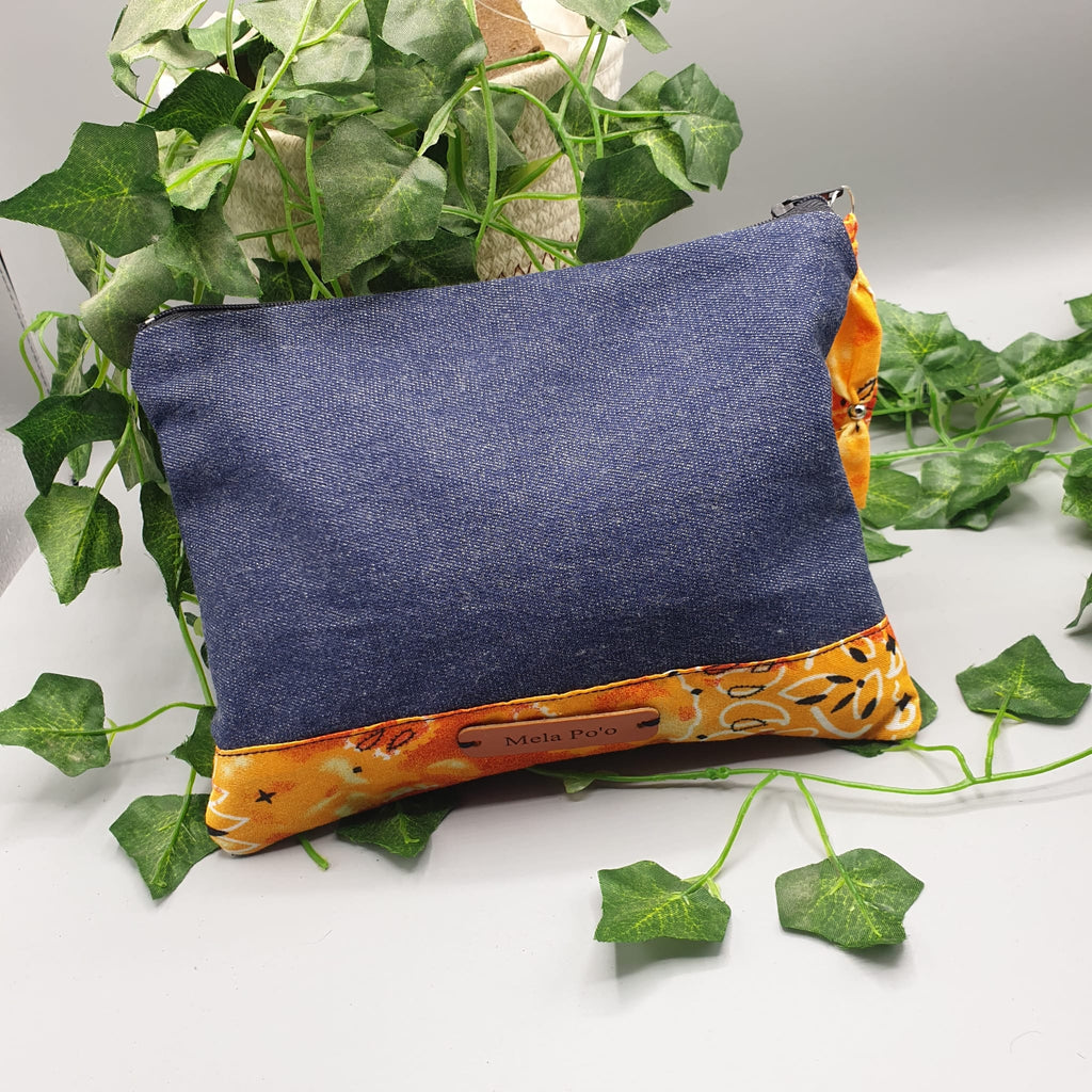 Pochette Denim e Bandana Paisley giallo ocra