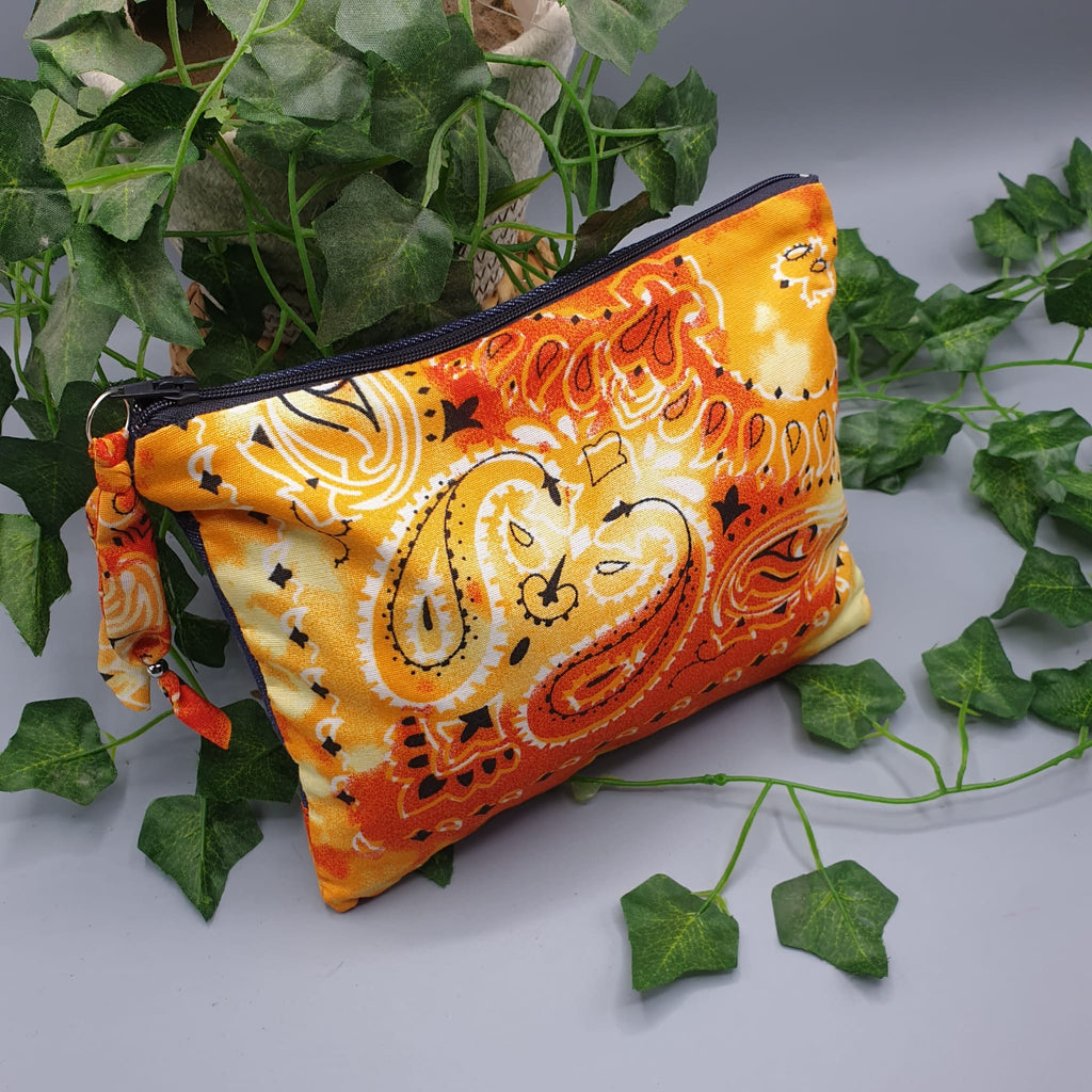 Pochette Denim e Bandana Paisley giallo ocra