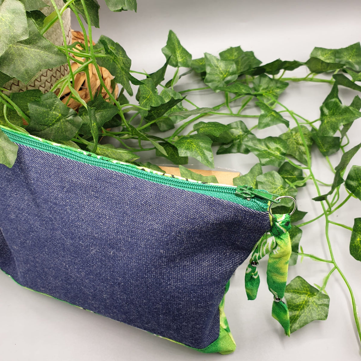 Pochette Denim e Bandana Paisley verde