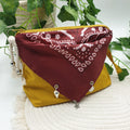 Pochette bandana senape paisley bordeaux