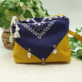 Pochette bandana senape paisley viola