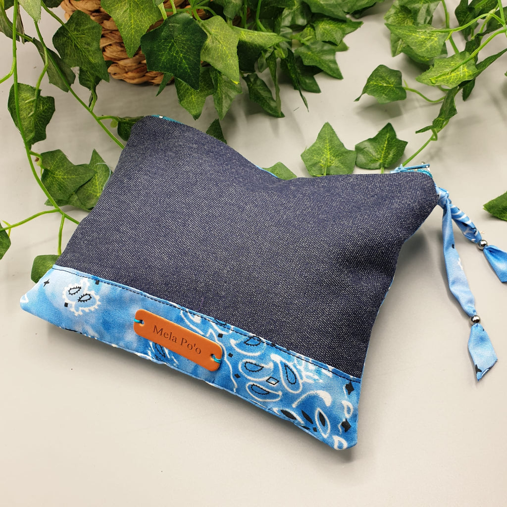 Pochette Denim e Bandana Paisley azzurra