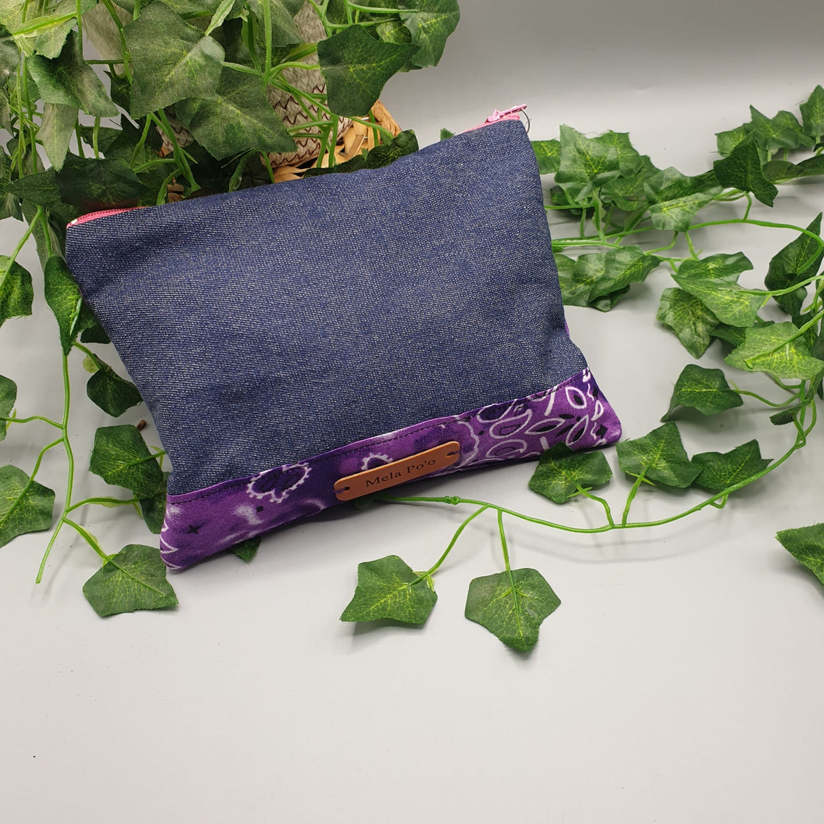 Pochette Denim e Bandana Paisley viola